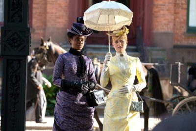 Peggy Scott, played by Denée Benton (left), and Marian Brook, played by Louisa Jacobson, are leading characters in “The Gilded Age.” 