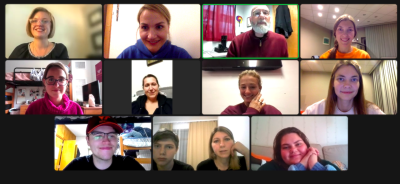 Virginia Tech students host the Speak Up class via Zoom as an avenue for Ukrainian refugees to practice English conversation. Photo courtesy of Matthew Komelski.